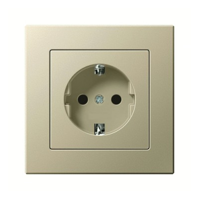 JUNG A 500 Шампань Розетка с/з безвинт зажим (A1520CH) JUNG A 500 Шампань Розетка с/з безвинт зажим (A1520CH)