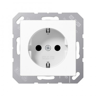 JUNG A 500 Бел Розетка с/з с защитными шторками безвинт зажим (A1520KIWW) JUNG A 500 Бел Розетка с/з с защитными шторками безвинт зажим (A1520KIWW)