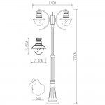 Светильник уличный Arte lamp A1523PA-2WG Amsterdam