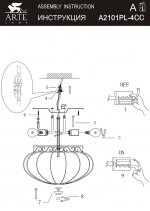 Люстра цветная Arte lamp A2101PL-4CC Venezia