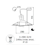 Светильник встраиваемый Arte lamp A2105PL-3GO Basic