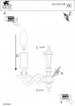 Светильник бра Arte Lamp A2171AP-1PB CHESTERFIELD