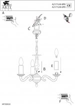 Люстра Arte Lamp A2171LM-6PB CHESTERFIELD