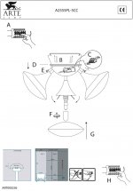 Светильник потолочный Arte lamp A2555PL-5CC Aqua