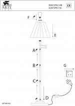 Торшер классический бронзовый Arte lamp A2872PN-1AB California