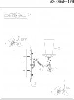 Светильник настенный Arte lamp A3006AP-1WH LEGACY