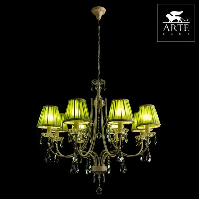Люстра зеленая Arte lamp A3082LM-8WG VEIL
