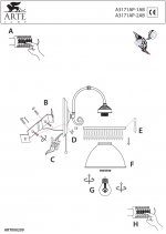 Светильник бра Arte lamp A3171AP-2AB Victoria 