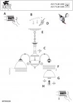 Люстра Arte lamp A3171LM-5AB Victoria 