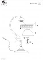 Светильник настольный Arte lamp A3171LT-1AB Victoria 