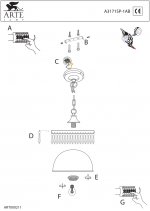 Светильник подвесной Arte lamp A3171SP-1AB VICTORIA