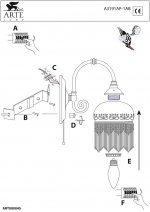 Светильник бра Arte Lamp A3191AP-1AB Victoriana