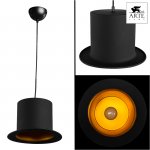 Светильник подвесной в виде шляпы черный с золотом Arte lamp A3236SP-1BK CAPPELLO
