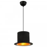 Светильник подвесной в виде шляпы черный с золотом Arte lamp A3236SP-1BK CAPPELLO