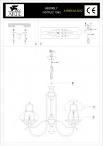 Люстра Arte lamp A3560LM-3GO Armstrong