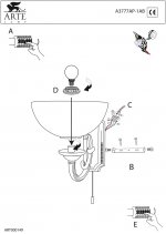 Светильник бра с выключателем Arte Lamp A3777AP-1AB Windsor white