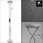 Торшер диммируемый с подсветкой для чтения Arte lamp A4399PN-2CC DUETTO