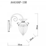 Светильник настенный бра из муранского стекла Arte lamp A4410AP-1SR Schelenberg