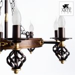 Люстра кованая лофт стиля Arte lamp A4550LM-8CK Cartwheel