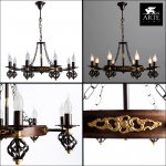 Люстра кованая лофт стиля Arte lamp A4550LM-8CK Cartwheel