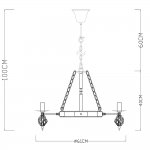 Люстра кованая лофт стиля Arte lamp A4550LM-8CK Cartwheel