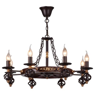 

Люстра кованая лофт стиля Arte lamp A4550LM-8CK Cartwheel, A4550LM-8CK