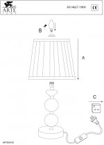 Светильник настольный Arte lamp A5146LT-1WH Selection