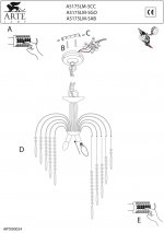 Люстра Arte Lamp A5175LM-5GO Waterfall