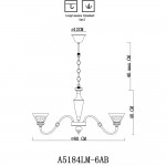 Светильник подвесной Arte lamp A5184LM-6AB TOSCANA