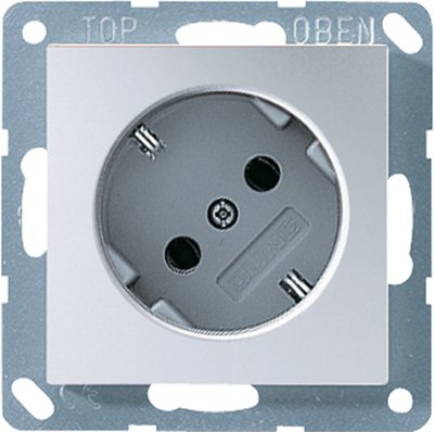 JUNG А 500 Алюминий Розетка с/з с защитными шторками под углом 45° безвинт зажим (A520-45AL) JUNG А 500 Алюминий Розетка с/з с защитными шторками под углом 45° безвинт зажим (A520-45AL)