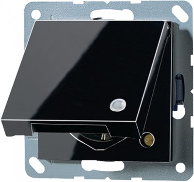 JUNG А 500 Черный Розетка с/з с защ. шторками с крышкой с индикацией напряжения безвинт зажим (A520KLKOSW) JUNG А 500 Черный Розетка с/з с защ. шторками с крышкой с индикацией напряжения безвинт зажим (A520KLKOSW)