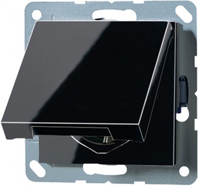 JUNG А 500 Черный Розетка с/з с крышкой безвинт зажим (A520KLSW) JUNG А 500 Черный Розетка с/з с крышкой безвинт зажим (A520KLSW)