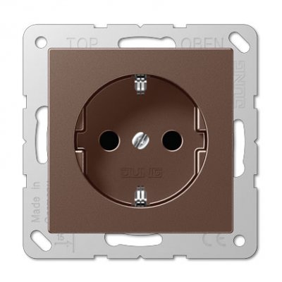 JUNG А 500 Мокка Розетка с/з безвинт зажим (A520MO) JUNG А 500 Мокка Розетка с/з безвинт зажим (A520MO)