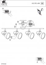 Светильник спот Arte lamp A5215PL-4AB Martin