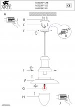 Светильник подвесной Arte lamp A5530SP-1RI Fisherman