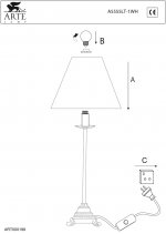 Светильник настольный Arte lamp A5555LT-1WH Cosy