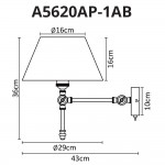 Светильник бра Arte Lamp A5620AP-1AB ORLANDO
