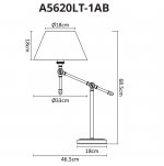 Светильник настольный классический Arte Lamp A5620LT-1AB ORLANDO