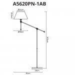 Торшер классический с абажуром Arte Lamp A5620PN-1AB ORLANDO