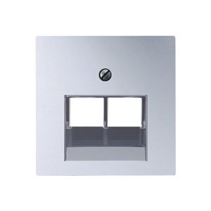 JUNG А 500 Алюминий Накладка 2-ой наклонной ТЛФ/комп розетки (A569-2PLUAAL) JUNG А 500 Алюминий Накладка 2-ой наклонной ТЛФ/комп розетки (A569-2PLUAAL)