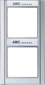 JUNG А 500 Алюминий Рамка 2-я с шильдиком вертикальная (A582NAAL)