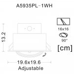 Светильник потолочный Arte lamp A5935PL-1WH CARDANI