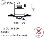 Светильник встраиваемый 1*GU10 Arte lamp A5941PL-1SI Technika