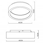 Светильник потолочный диодный 26Вт 450мм Arte Lamp A6245PL-1WH CORONA