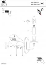 Светильник настенный Arte lamp A6310AP-1BK TAMARA