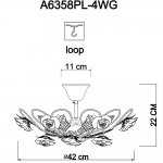 Люстра потолочная Arte lamp A6358PL-4WG Rosita