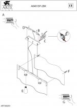 Светильник подвесной Arte lamp A6461SP-2BK Latte