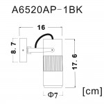 Светильник поворотный Arte lamp A6520AP-1BK TRACK