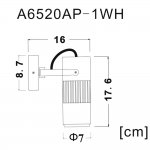 Светильник настенный Arte lamp A6520AP-1WH LINEA