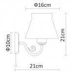 Светильник бра прованс Arte Lamp A7021AP-1WH MARGHERITA